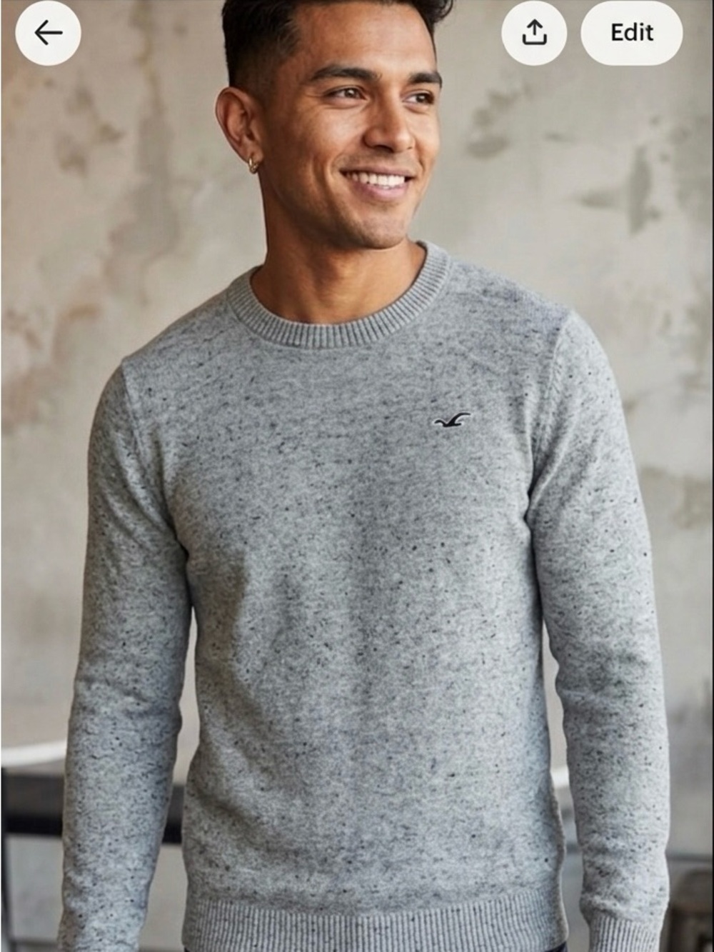 Hollister grey Sweater for Men
